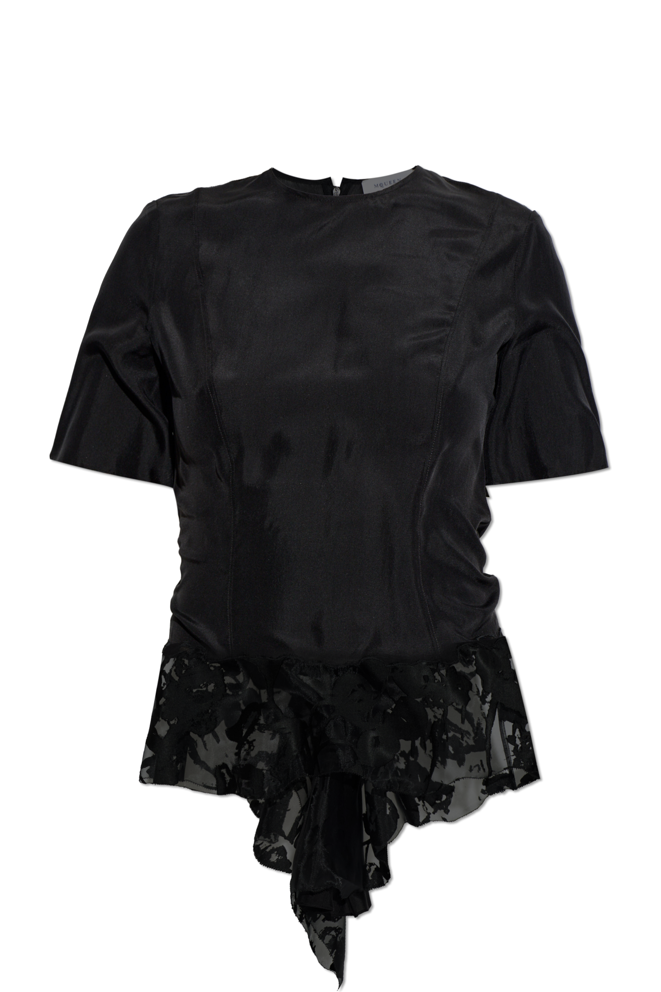 Black Asymmetrical cut T-shirt Alexander McQueen - Vitkac Northern
